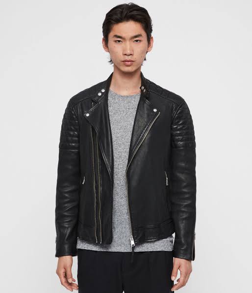 All Saints Black Leather Jacket - Color Jackets