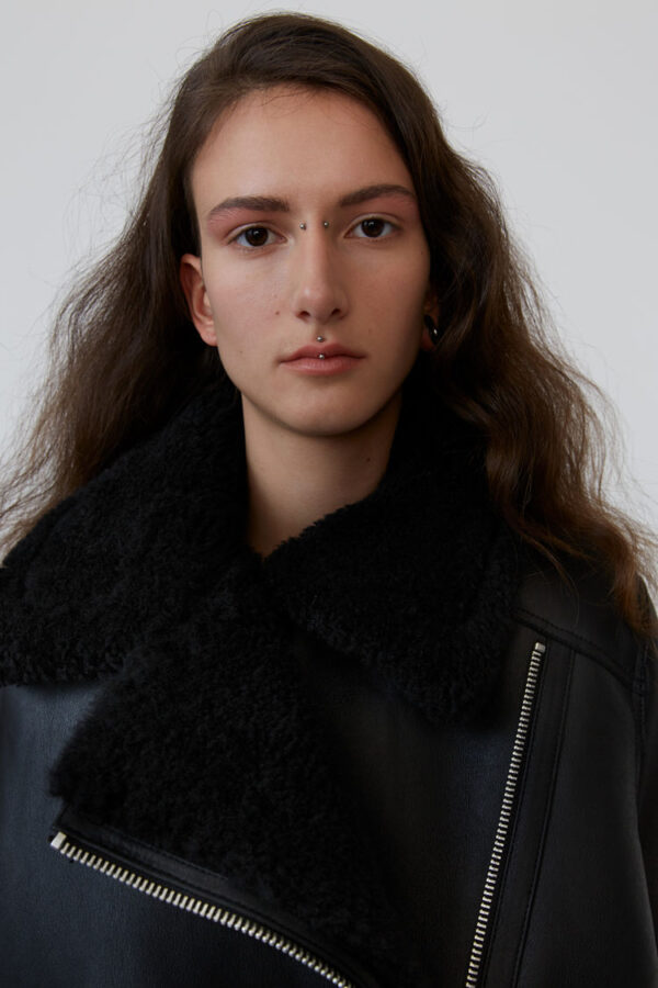 Shearling Aviator Black Jacket - Image 3