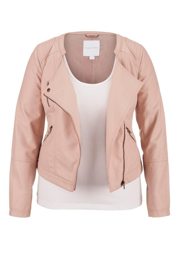 Blush Pink Faux Leather Jacket