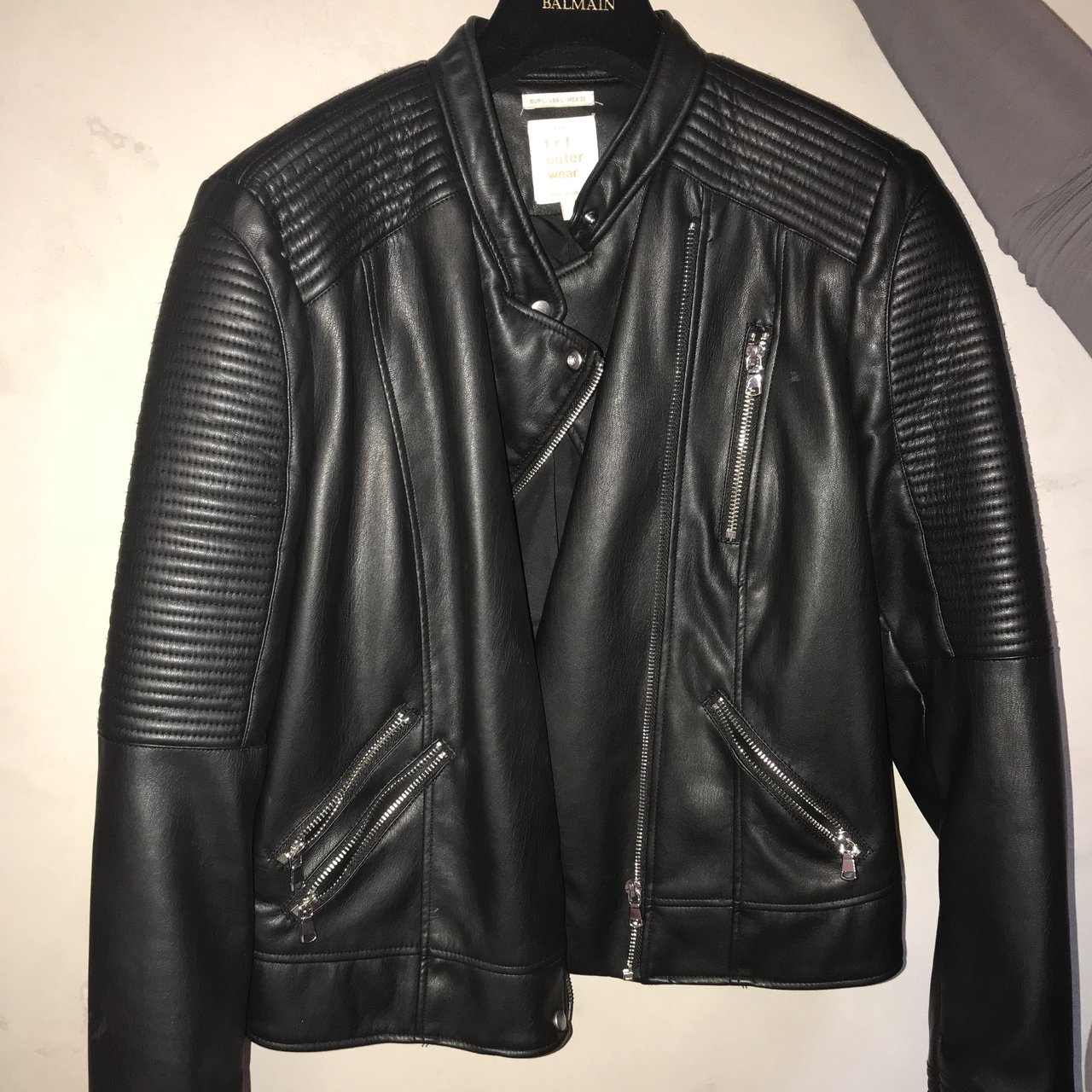 Zara Trafaluc Black Leather Jacket - Color Jackets