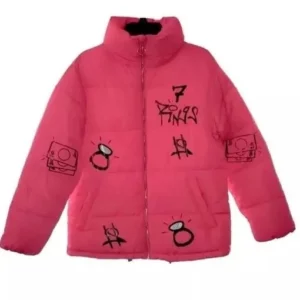 7 Rings Ariana Grande Pink Puffer Style Jacket