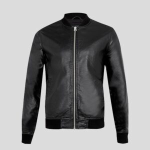 Bailei Black Bomber Leather Jacket