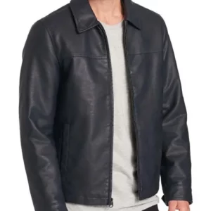 Barry Faux Leather Open-Bottom Jacket