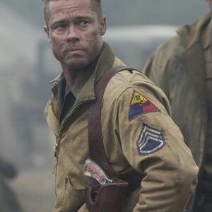 Brad Pitt Fury WW2 Bomber Cotton Fabric Jacket