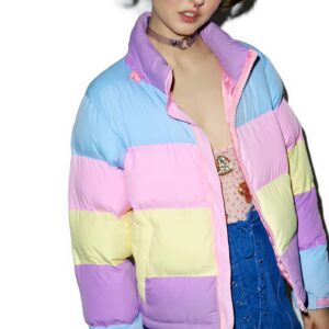 Lazy Oaf Pastel Panel Puffer Jacket