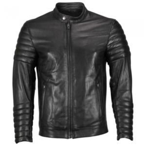 Moto Snap Collar Men Biker Leather Jacket