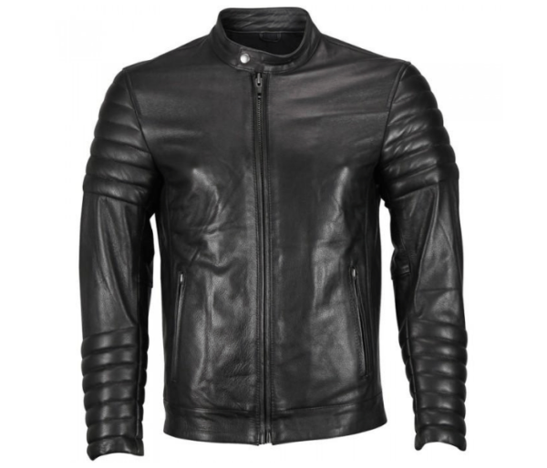 Moto Snap Collar Men Biker Leather Jacket