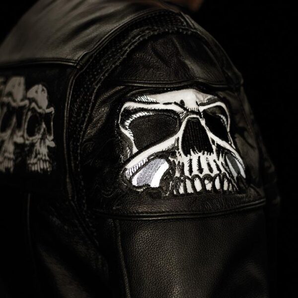 Savage Skulls Men's Biker Black Leather Jacket