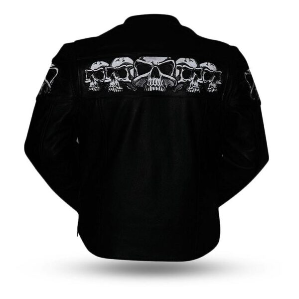 Savage Skulls Men's Biker Black Leather Jacket
