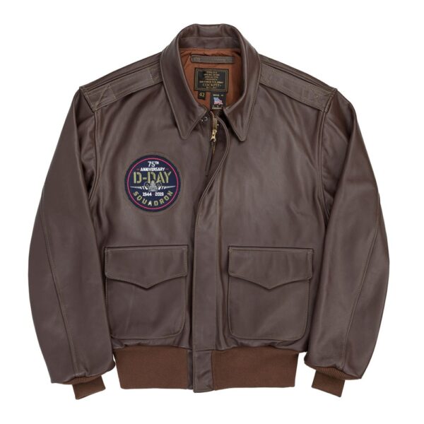 Designer Cockpit 75th Anniversary Limited Edition D Day Leather Jacket