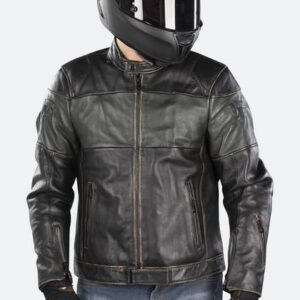 Designer Revit Nova Vintage Blackgreen Leather Jacket