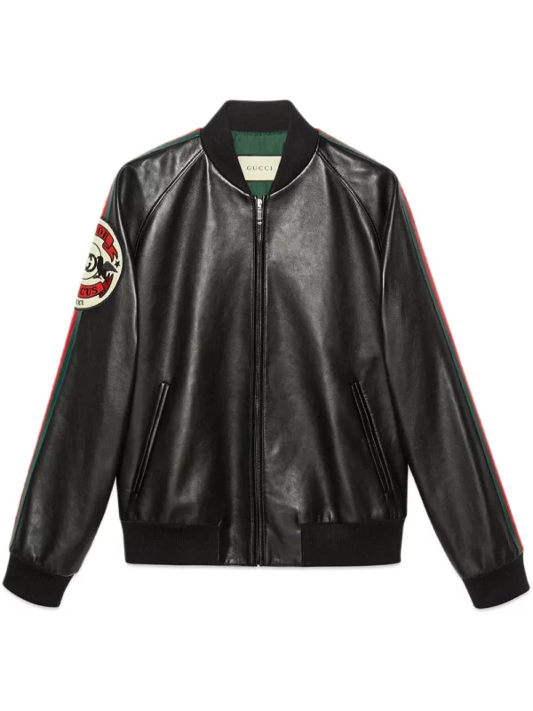 Gucci Leather Bomber Jacket