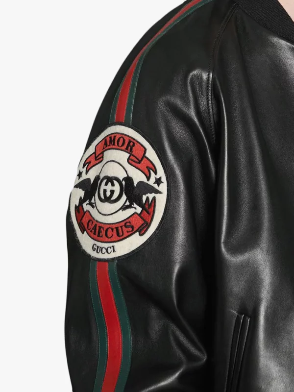 Gucci Leather Bomber Jacket