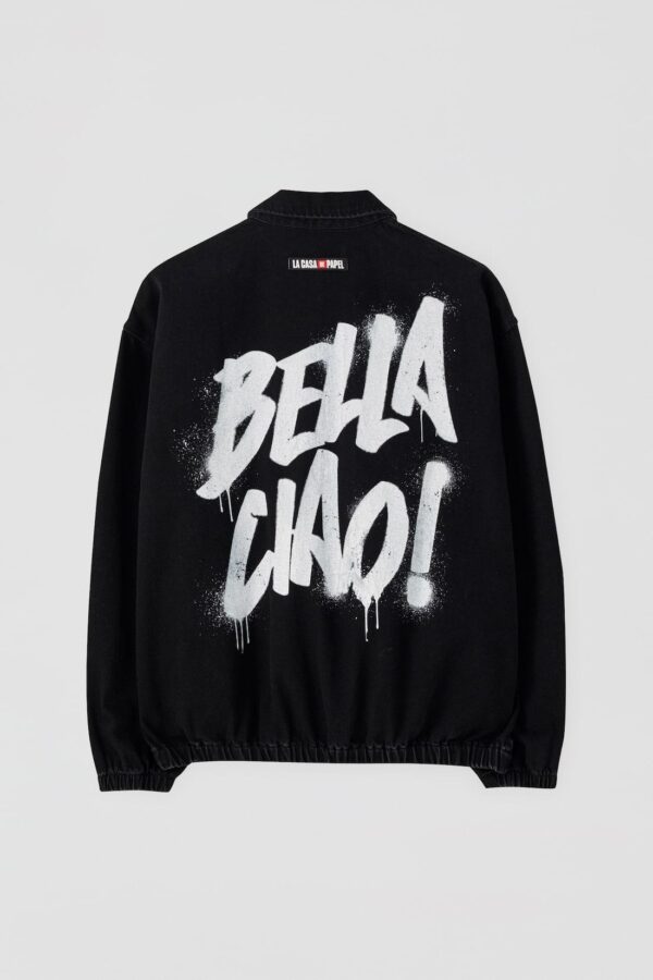 Bellla Ciao Black Denim Bomber Jacket