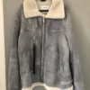 HELIOT EMIL Men's Gray Shearling Aviator Jacket