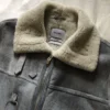 HELIOT EMIL Men's Gray Shearling Aviator Jacket