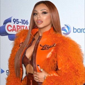 Jade Thirlwall Little Mix Orange Fur Leather Jacket