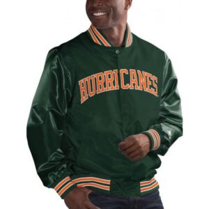 Miami Hurricanes Green Satin Jacket