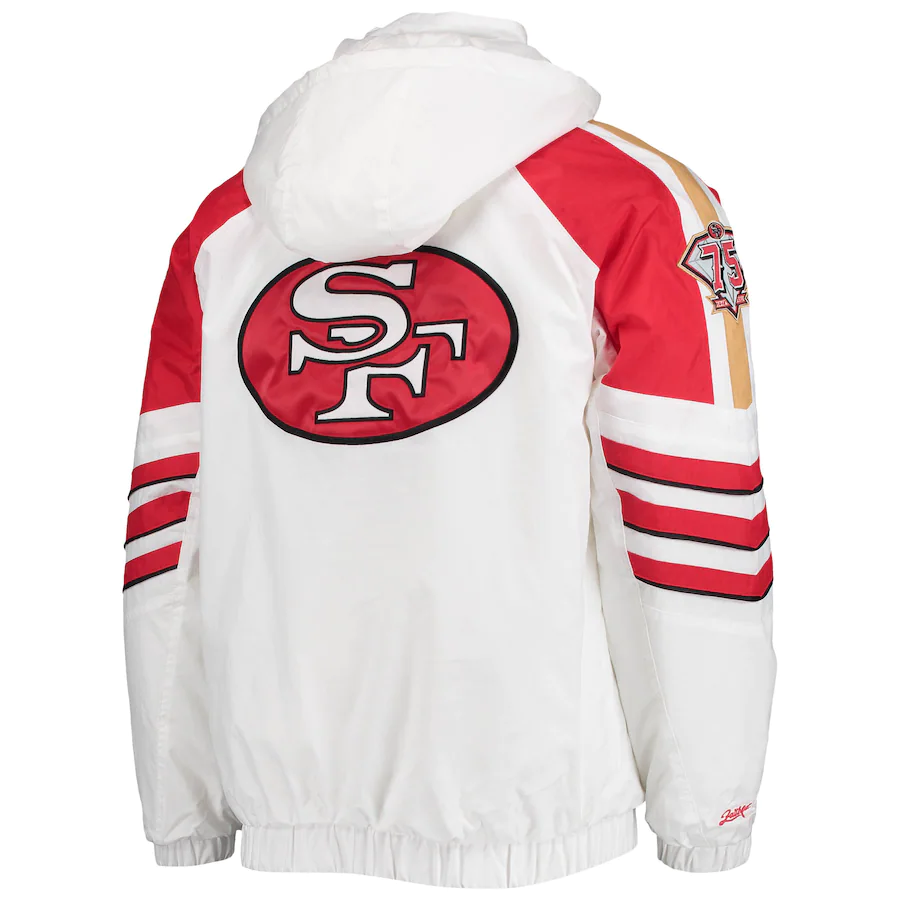 San Francisco 49ers Starter Women's Throwback Teammate Half-Zip Hoodie -  White