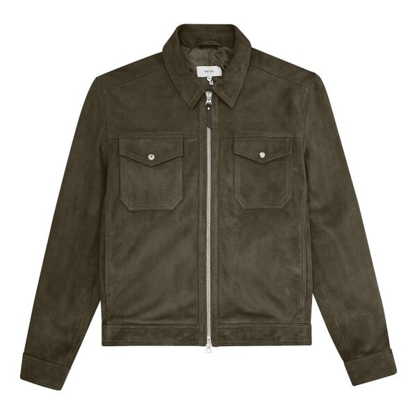 Tom Holland Pike Suede Zip-Through Trucker Jacket