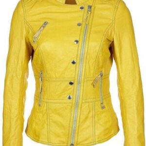 Women's Racer Yellow Leather