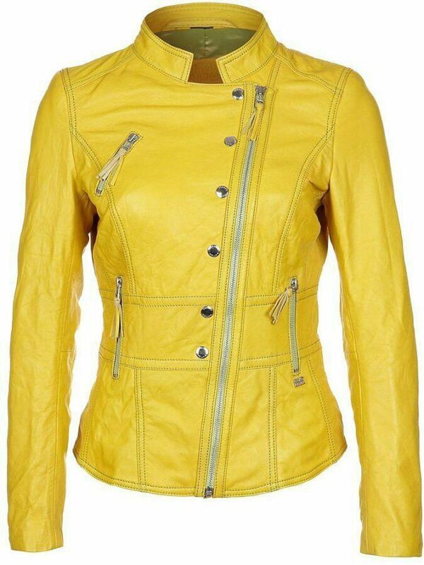 Women's Racer Yellow Leather