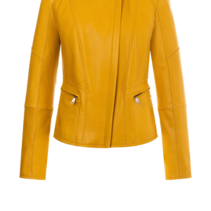 Women's Yellow Moto Leather Jacket