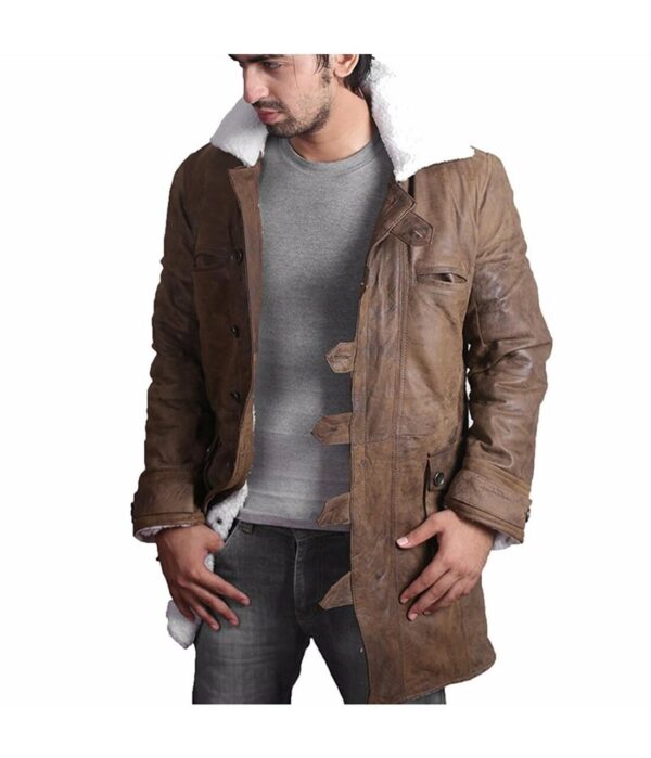 BANE Dark Knight Rises Distressed Dark Brown Leather Coat