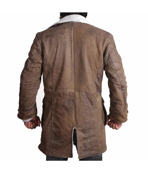 BANE Dark Knight Rises Distressed Dark Brown Leather Coat