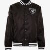 NOT ONLY WILL YOU BE SPORTING YOUR FAVORITE TEAM WITH THE OAKLAND RAIDERS JACKET, BUT IT WILL ALSO KEEP YOU WARM AND COZY THIS HOLIDAY SEASON.
