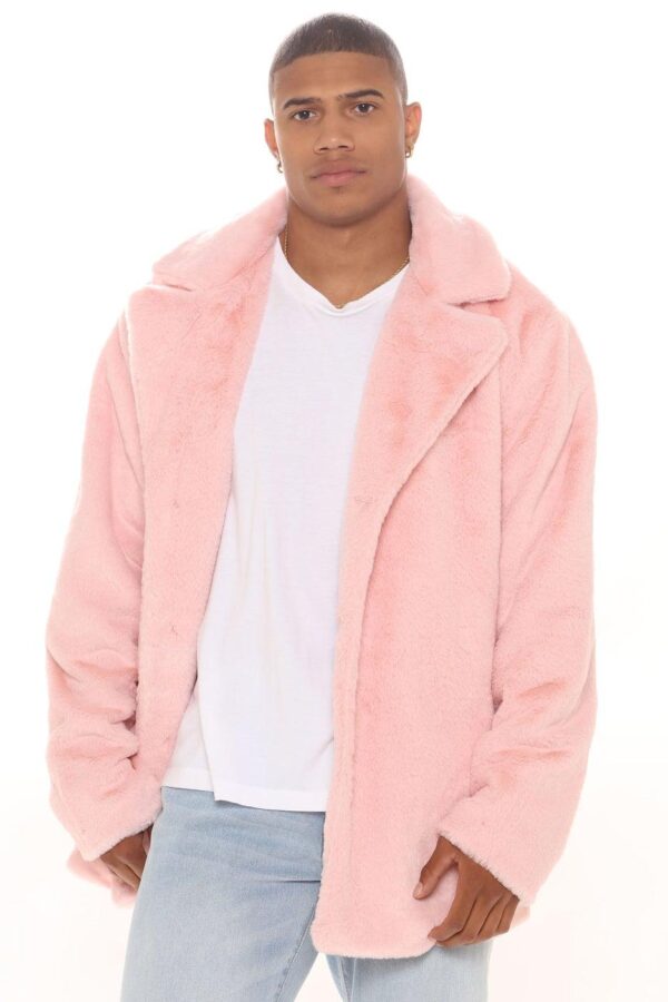 Tom Fur Peacoat - Pink