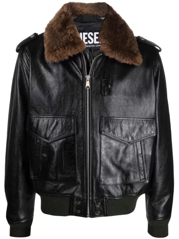 Deisel Leather Bomber Jacket