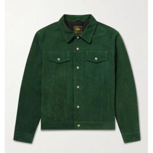 Golden Bear Men's Green The Holden Suede Trucker Jacket