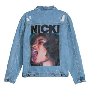 Nicki Minaj Light Denim Printed Jacket