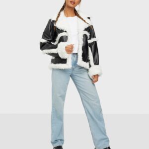 Missguided Faux Fur Trim Cropped Avi Jacket