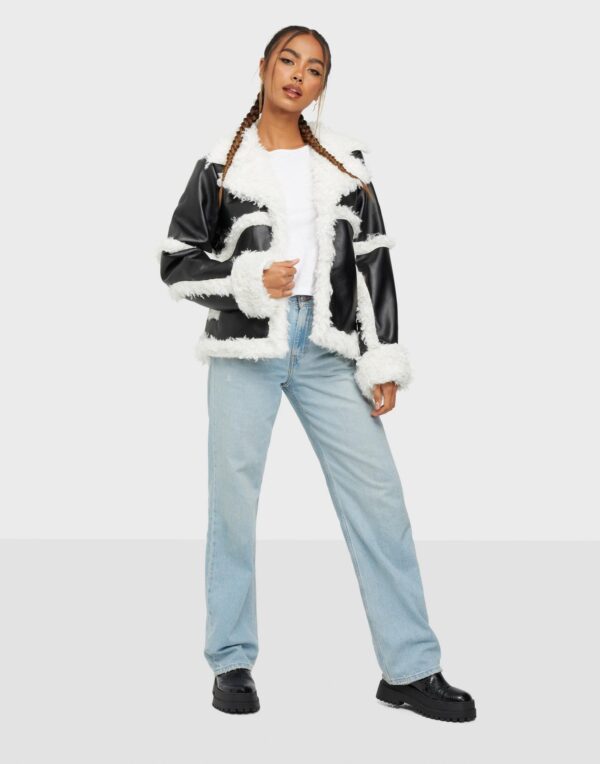 Missguided Faux Fur Trim Cropped Avi Jacket