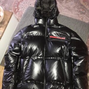 Prada Black Light Nylon hooded puffer jacket | Prada