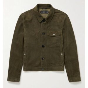 Tom Ford Men's Green Suede Overshirt