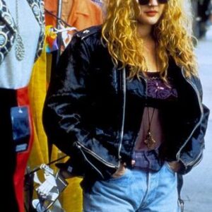 Drew Barrymore Vintage Black Leather Jacket