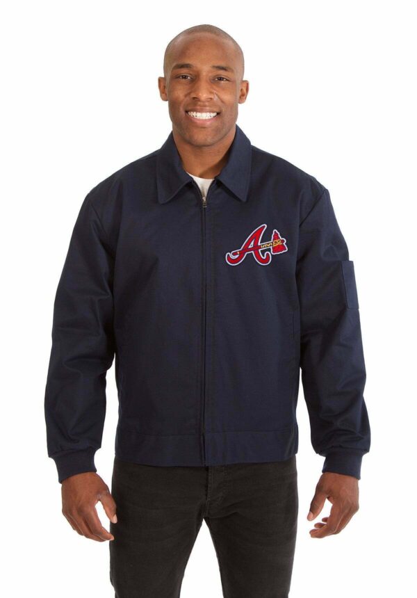 Atlanta Braves Cotton Twill Workwear Jacket - Navy