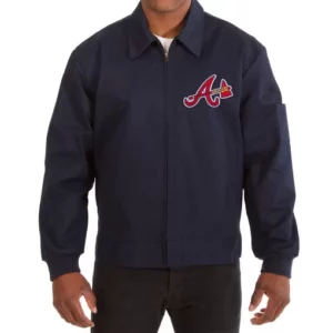 Atlanta Braves Cotton Twill Workwear Jacket - Navy