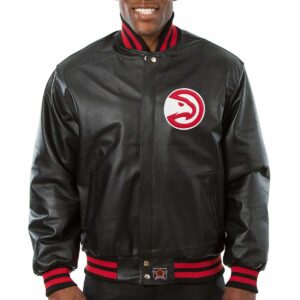 Atlanta Hawks Full Leather Jacket - Black