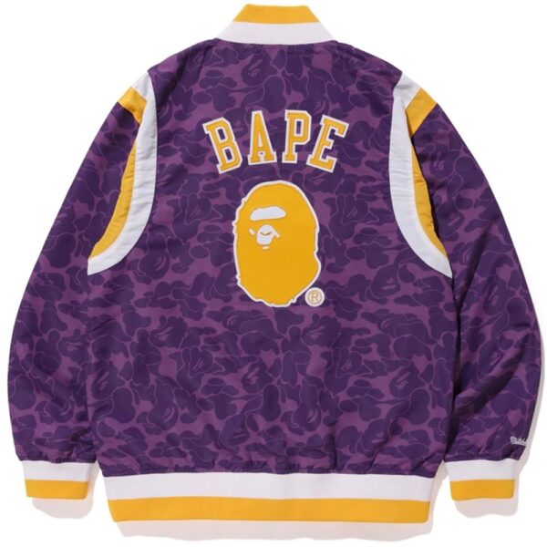 BAPE x Mitchell & Ness Lakers Warm Up Jacket