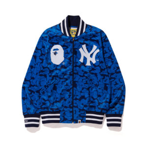 BAPE X Mitchell Ness NY Yankees Mlb Blue Varsity Jacket