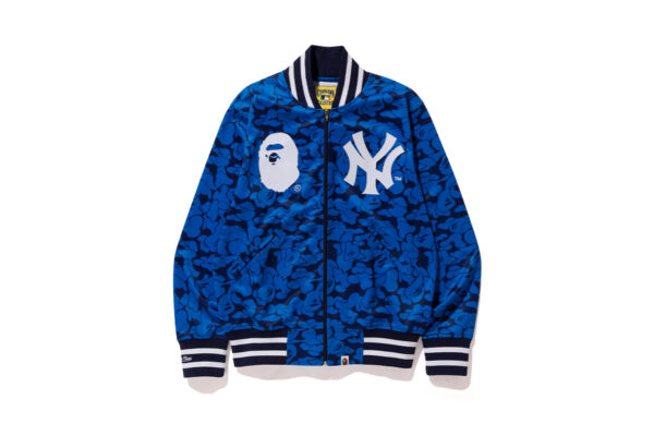 BAPE X Mitchell Ness NY Yankees Mlb Blue Varsity Jacket