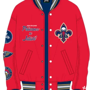 Jet Life Pelicans Red Varsity Jacket