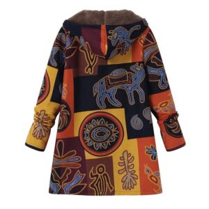 Killing Eve Villanelle Women Hooded Ethnic Printed Coat