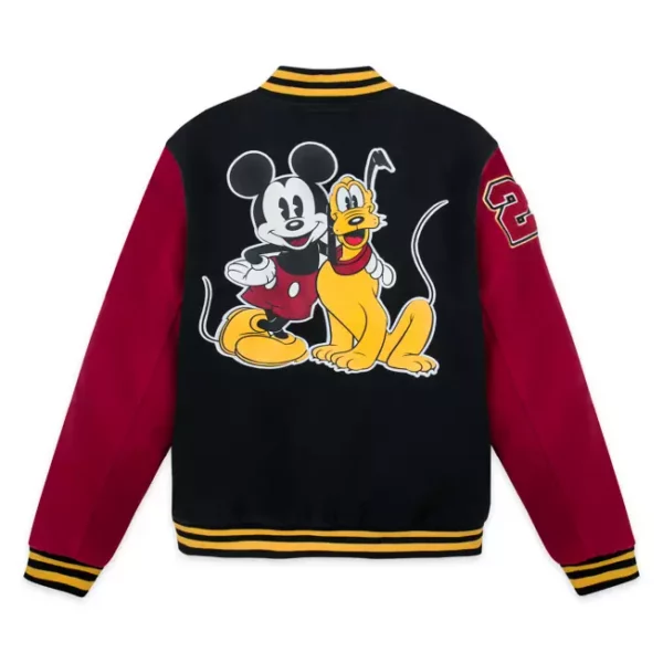 Mickey Mouse And Pluto Varsity Jacket