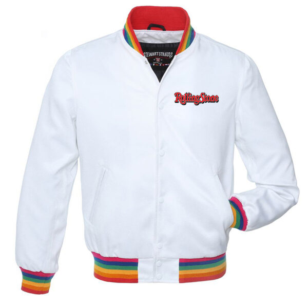 Rolling Stones White Bomber Jacket