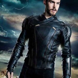Chris Wood Supergirl Mon-El Black Leather Jacket